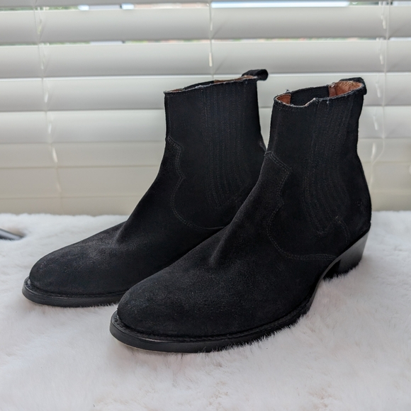 Frye Diana Chelsea Suede Boots | Size 7 | Black Booties - Picture 1 of 16